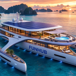 Funhub Glide 32 Electric Yacht — Zero Emission Silent Cruiser with Hydrofoil