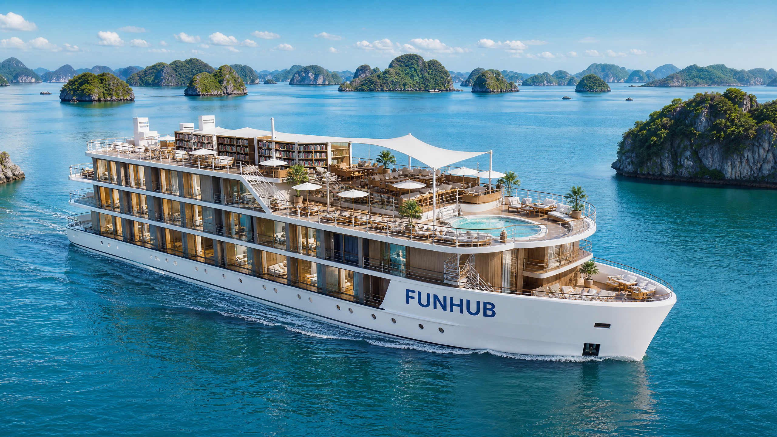 Funhub Aquila 48 Eco Catamaran — Solar-Electric Sail Cat with Zero Emissions