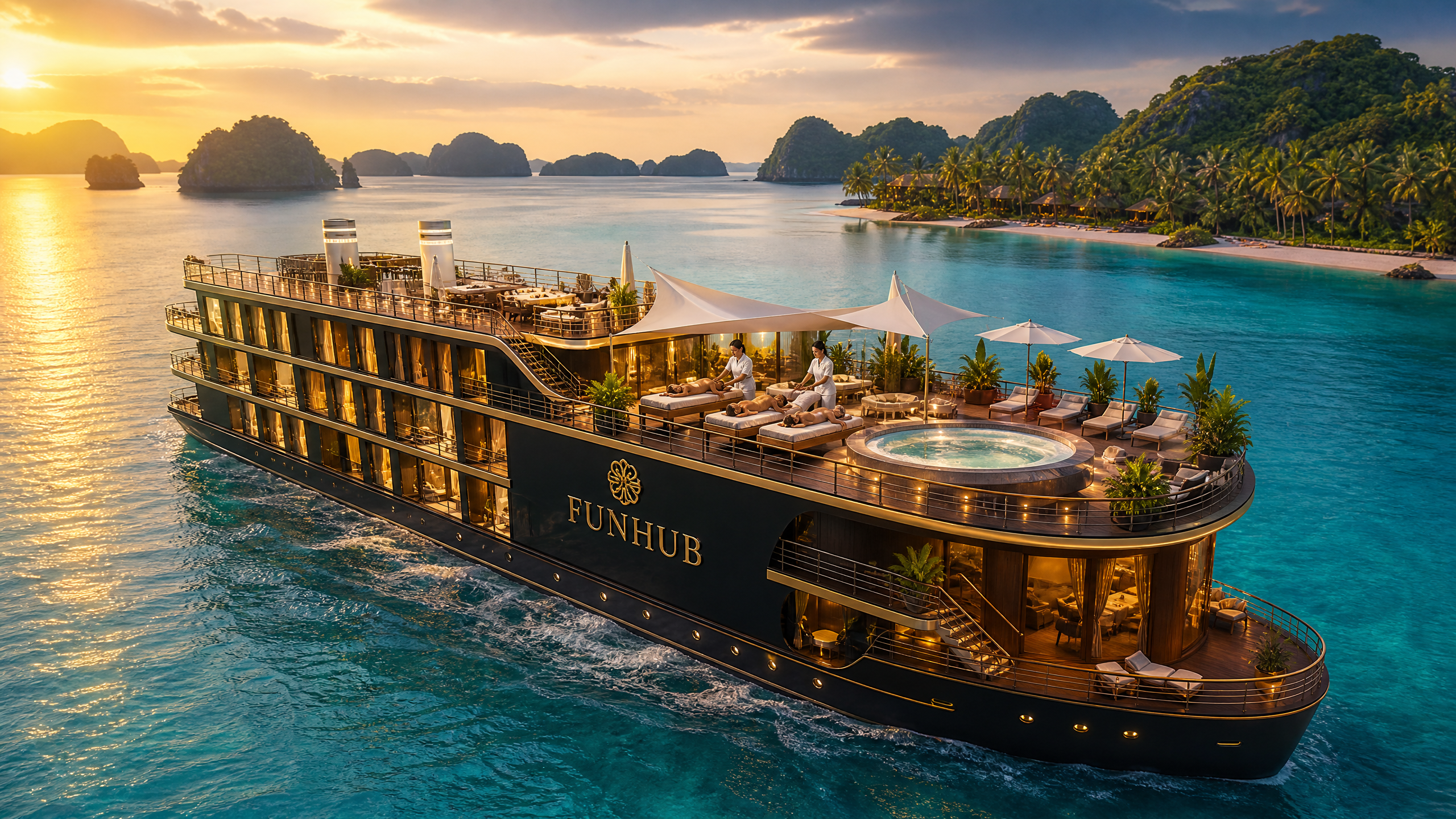 Funhub Heritage 46 Classic Yacht — Hand-Laid Wooden Hull with Bronze Fittings